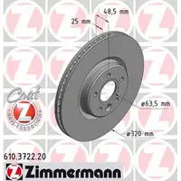 ZIMMERMANN Bremsscheiben + Beläge VOLVO V40 (525, 526) 17 Zoll bis Fgst. 25438 vorne