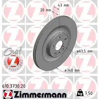 ZIMMERMANN Bremsscheiben Satz für VOLVO XC90 II 18 Zoll ab 09.2014 hinten