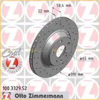 Zimmermann SPORT Bremsscheiben + Beläge + Wako AUDI TT (8J) 3.2 V6 + TTS vorne + hinten