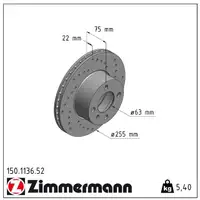 Zimmermann SPORT Bremsscheiben Satz für BMW 3er E21 320i 323i 125/143 PS vorne