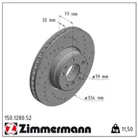 Zimmermann SPORT Bremsscheiben + Bremsbeläge BMW 7er E38 750i 740d vorne