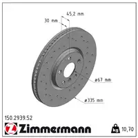 Zimmermann SPORT Bremsscheiben + Beläge Sensor MINI F56 F57 John Cooper Works 231 PS vorne