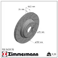 Zimmermann FORMULA Z Bremsscheiben Satz BMW 1er E82 1M 3er E90 E93 E92 M3 / GTS hinten