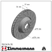 Zimmermann FORMULA Z Bremsscheiben Satz BMW 5er E60 E61 M5 6er E63 E64 M6 vorne