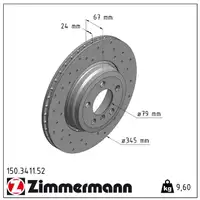 Zimmermann SPORT Bremsscheiben Satz BMW 7er E65-67 745i 760i 740d hinten