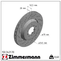 Zimmermann FORMULA Z Bremsscheiben Satz BMW 3er E46 M3 / CSL Z4M 343/360 PS vorne