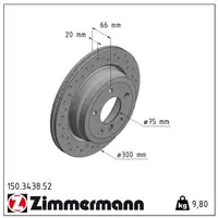 Zimmermann SPORT Bremsscheiben Satz BMW 7er E65-67 740i 750i 760i 730d hinten