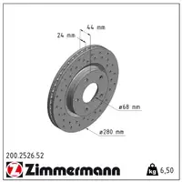 Zimmermann SPORT Bremsscheiben Satz NISSAN Juke F15 Pulsar N17 vorne