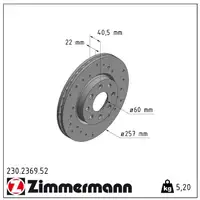 ZIMMERMANN Bremsen Kit SPORT Bremsscheiben + Beläge für OPEL ADAM CORSA D vorne