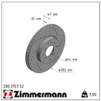 Zimmermann SPORT Bremsscheiben für Honda Accord 6 1.8-2.3 2.0 Turbo-DI vorne