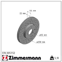 Zimmermann SPORT Bremsscheiben für MAZDA 2 DL DJ 1.5 1.5 D MX-5 IV 1.5 vorne