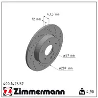 Zimmermann SPORT Bremsscheiben für Mercedes W202 Limo C180 C200/220/250D vorne