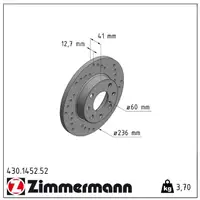 Zimmermann SPORT Bremsscheiben 236mm für Opel Ascona Astra Corsa Kadett Vectra vorne