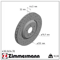 Zimmermann FORMULA Z Bremsscheiben + BREMBO Beläge OPEL Astra J GTC 2.0 OPC vorne