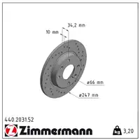 ZIMMERMANN SPORT Bremsscheiben CITROEN Saxo Zx PEUGEOT 106 205 206 306 309 405 vorne