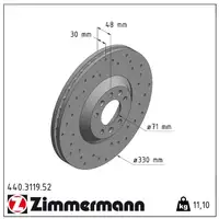 Zimmermann SPORT Bremsscheiben Satz CITROEN C5 III 3.0 V6 C6 PEUGEOT 407 607 vorne