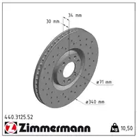 Zimmermann SPORT Bremsscheiben Satz PEUGEOT RCZ 1.6 16V 200 PS vorne