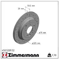 Zimmermann SPORT Bremsscheiben Satz für ROVER DISCOVERY RANGE ROVER SPORT hinten