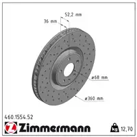 Zimmermann SPORT Bremsscheiben Satz PORSCHE Macan (95B) 18 Zoll PR-1LG/1ZK vorne