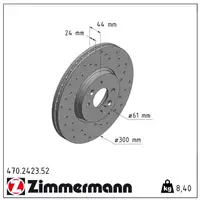 Zimmermann SPORT Bremsscheiben für RENAULT GRAND SCENIC II / SCENIC II vorne