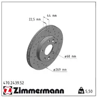 Zimmermann SPORT Bremsscheiben Satz für Dacia Renault Duster Fabr.Nr. E vorne