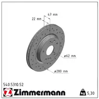 Zimmermann SPORT Bremsscheiben Satz für Suzuki SX4 S-Cross Vitara LY vorne