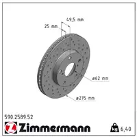 Zimmermann SPORT Bremsscheiben für TOYOTA RAV 4 II (_A2_) 1.8 2.0 2.0 D vorne