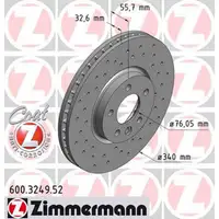 Zimmermann SPORT Bremsscheiben Satz VW Multivan Transporter T5 T6 PR-2E4 vorne