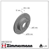 Zimmermann SPORT Bremsscheiben + Beläge VW Golf 5 6 Touran (1T1 1T2) AUDI A3 8P hinten