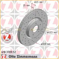 Zimmermann SPORT Bremsscheiben für Ford Focus II 2.5ST Volvo C70 S40 V50 vorne