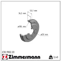 ZIMMERMANN Bremstrommeln Satz FIAT Cinquecento Fiorino Panda Seicento Uno hinten