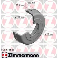 ZIMMERMANN Bremstrommeln Satz FORD Transit 01.2000-05.2006 mit Einfachbereifung hinten