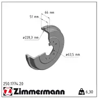 ZIMMERMANN Bremstrommeln Satz FORD Focus 2 MK2 1.4 + Focus 3 MK3 hinten