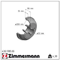 ZIMMERMANN Bremstrommeln Satz OPEL Corsa C 1.0-1.6 1.3/1.7 D ohne ABS hinten