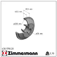 ZIMMERMANN Bremstrommeln Satz OPEL Agila B 1.0 1.2 1.3 CDTI hinten 4708277 / 93193100