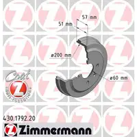 ZIMMERMANN Bremstrommeln Satz OPEL Karl 1.0 / LPG 73/75 PS hinten 568007 / 95245601