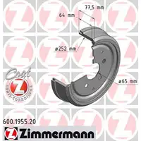 ZIMMERMANN Bremstrommeln Satz VW Transporter Bulli T2 1.6 1.7 1.8 2.0 hinten 211609615