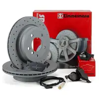 Zimmermann SPORT Bremsscheiben + Beläge + Wako BMW E81 E87 3er E90-93 bis 02.2010 hinten