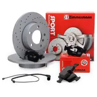 Zimmermann SPORT Bremsscheiben + Beläge + Wako BMW 3er E36 316i 318i 318tds Z3 vorne