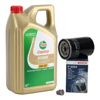 5L CASTROL EDGE 5W-30 LL Motoröl + BOSCH Ölfilter VW Golf 4 Passat Sharan Touran 1.6-2.0