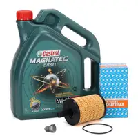 5L CASTROL Magnatec DIESEL 5W40 DPF Motoröl + PURFLUX Ölfilter AUDI FORD SEAT SKODA VW TDI