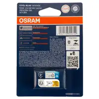 2x OSRAM 2825CBN-2BL Glühlampe W5W COOL BLUE INTENSE Next Gen 12V 5W W2,1x9,5d 4000K