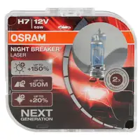 4x OSRAM Glühlampe H7 NIGHT BREAKER LASER 12V 55W PX26d next Generation +150%