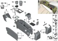 Abfalleimer Aschenbecher Ascher Mittelkonsole SCHWARZ für BMW i3 (I01) 51169283149