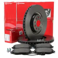 BREMBO Bremsscheiben + Beläge + Wako VW Golf 7 8 GTI / R AUDI S3 8V 8Y SQ2 GA vorne