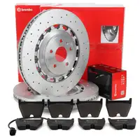 BREMBO Bremsscheiben + Bremsbeläge + Sensor AUDI RS3 8V 400 PS PR-Nr. 4P1 vorne