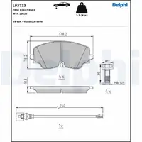 DELPHI LP3733 Bremsbeläge + Warnsensor VW Golf 8 GTI / R Arteon Tiguan R vorne 5WA698151M