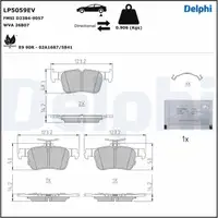 DELPHI LP5059EV Bremsbeläge Bremsklötze FORD Mustang Mach-E (CGW) hinten 2478915