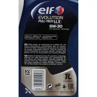 1L 1 Liter elf Evolution Full-Tech LLX 5W-30 Motoröl Öl VW 504/507.00 MB 229.51