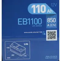 EXIDE EB1100 EXCELL Autobatterie Batterie Starterbatterie 12V 110Ah EN850A B01